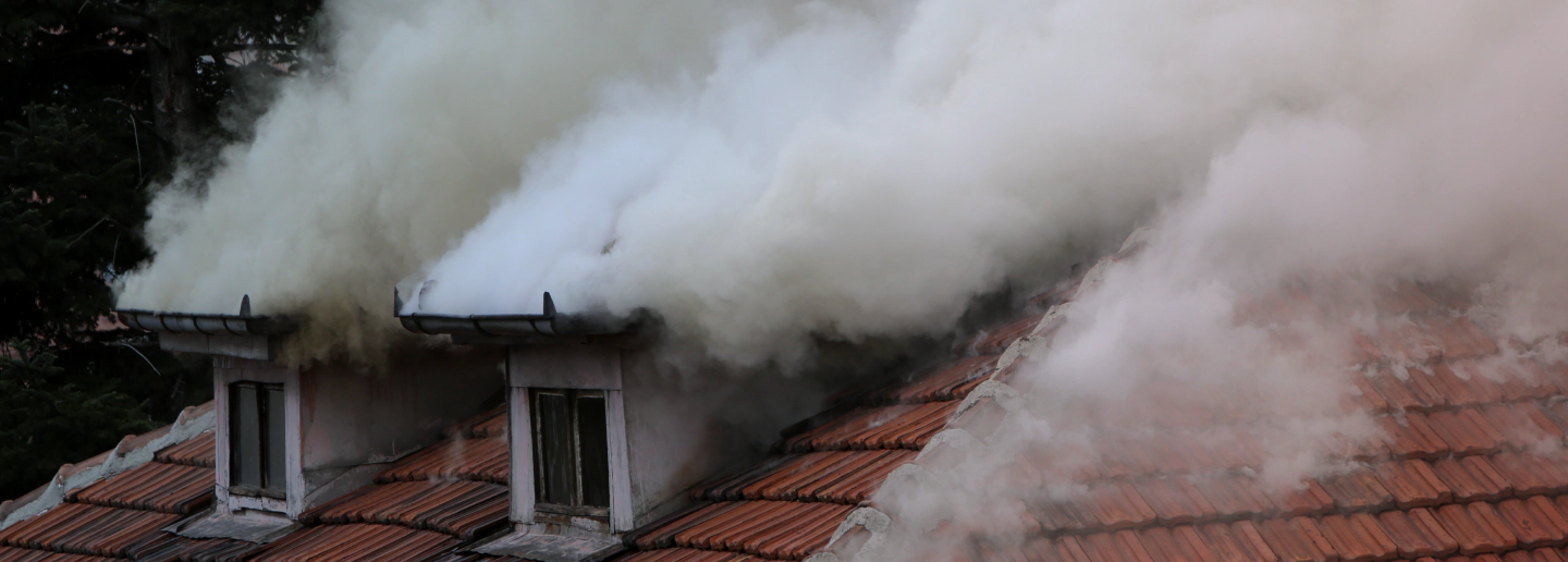 smoke coming out from a house